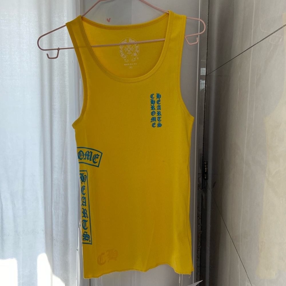 Chrome Hearts Womens Yellow T Bar Tank Top